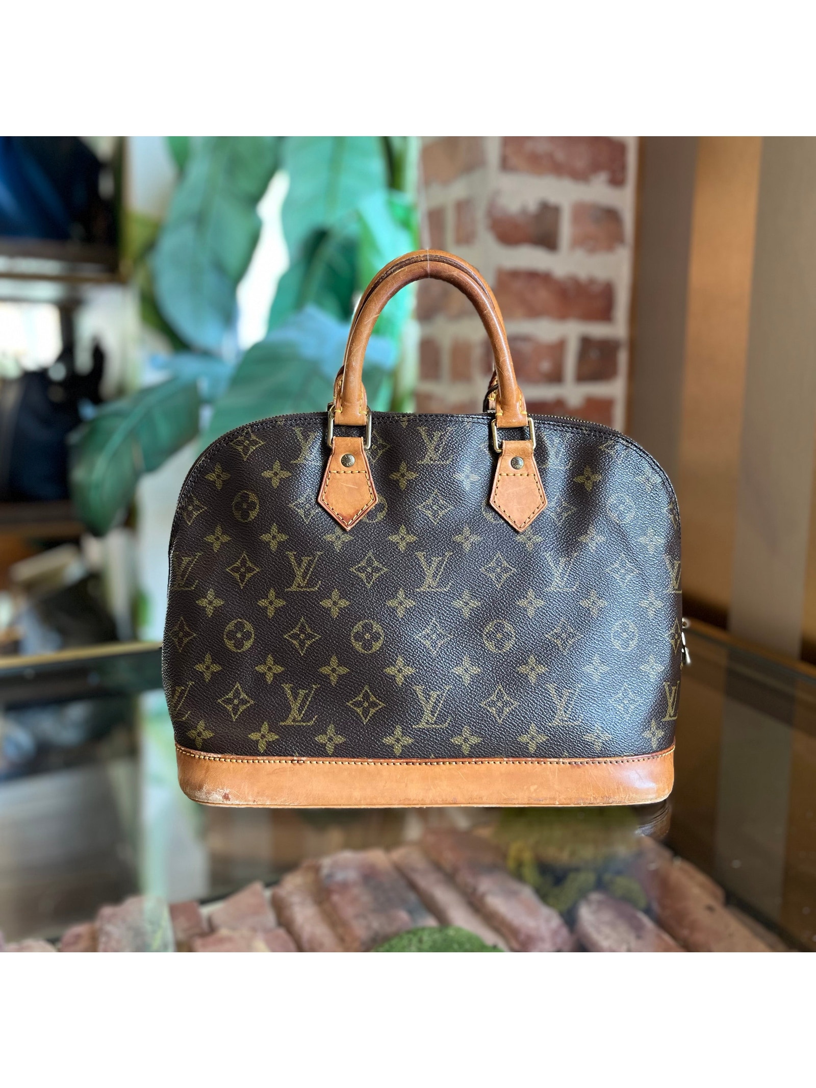 Louis Vuitton Vintage Alma Pm Brown Monogram Canvas Top Handle